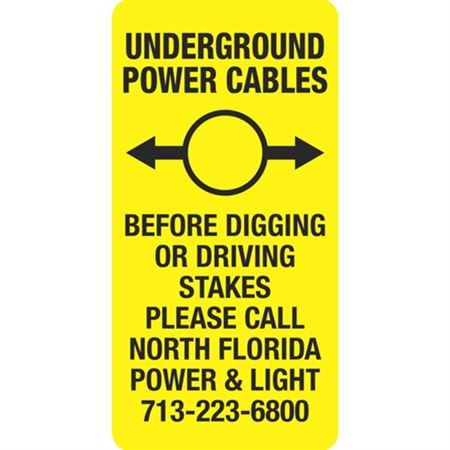 Underground Power Cables - 6" x 12" Sign